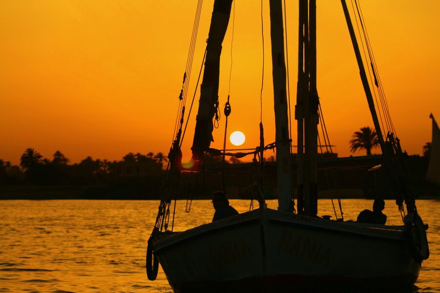 Felucca on the Nile at sunset