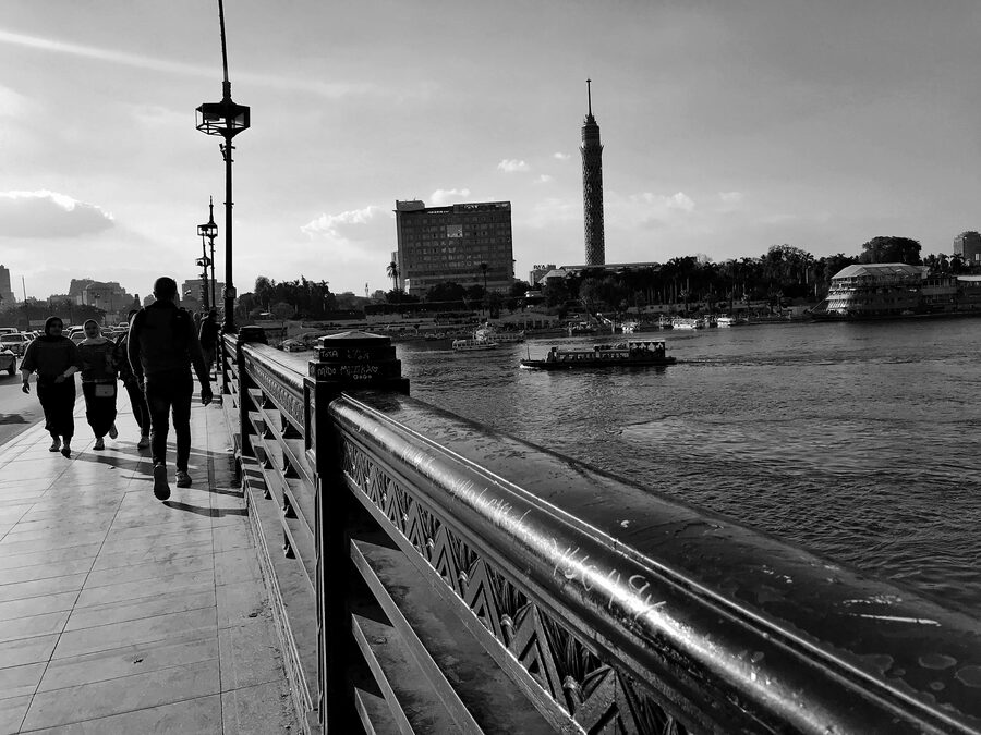 Bridge over the Nile in downtown Cairo