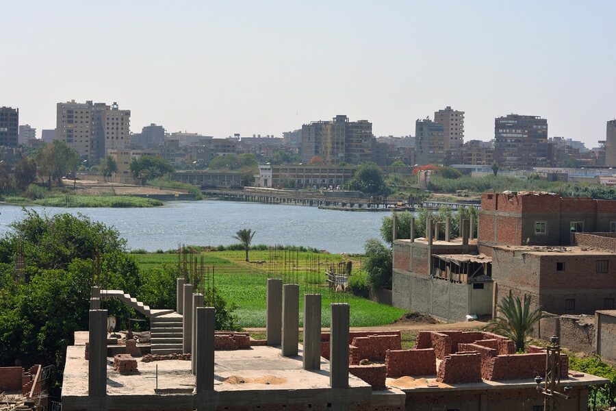 Cairo Nile with Dahab Island cityscape