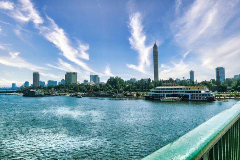 Cairo skyline with Nile River and Cairo Tower