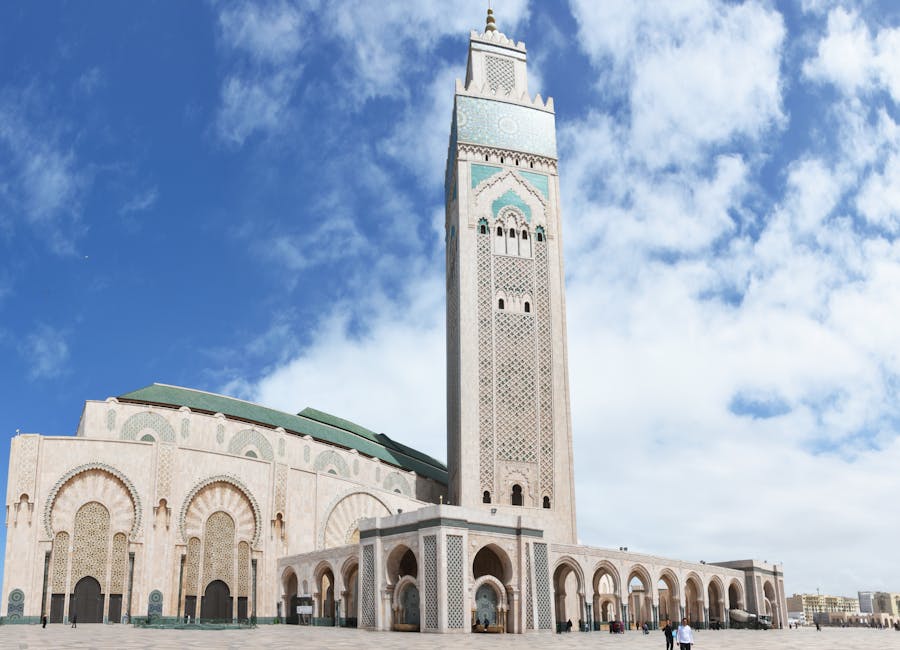 Hassan II Mosque low angle view