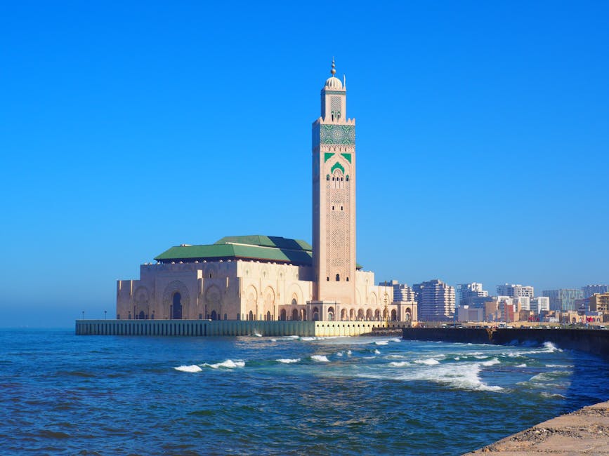 Hassan II Mosque ocean waves