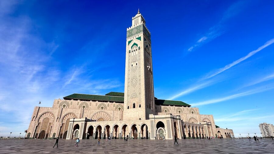 Hassan II Mosque wide angle Casablanca