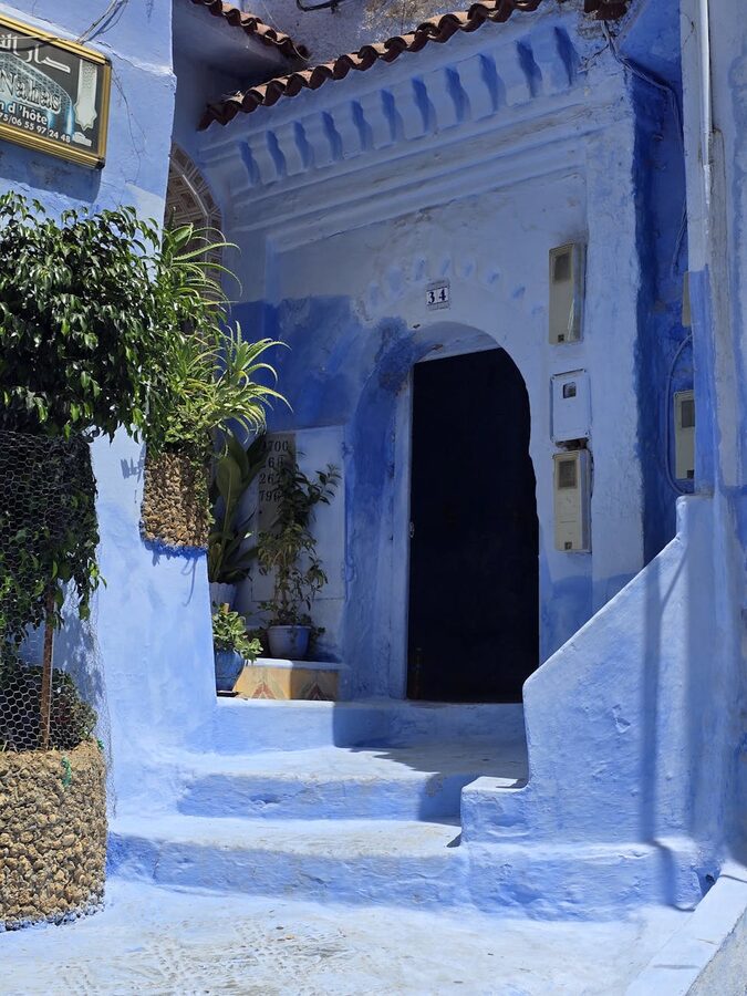 Blue facade in Chefchaouen old town