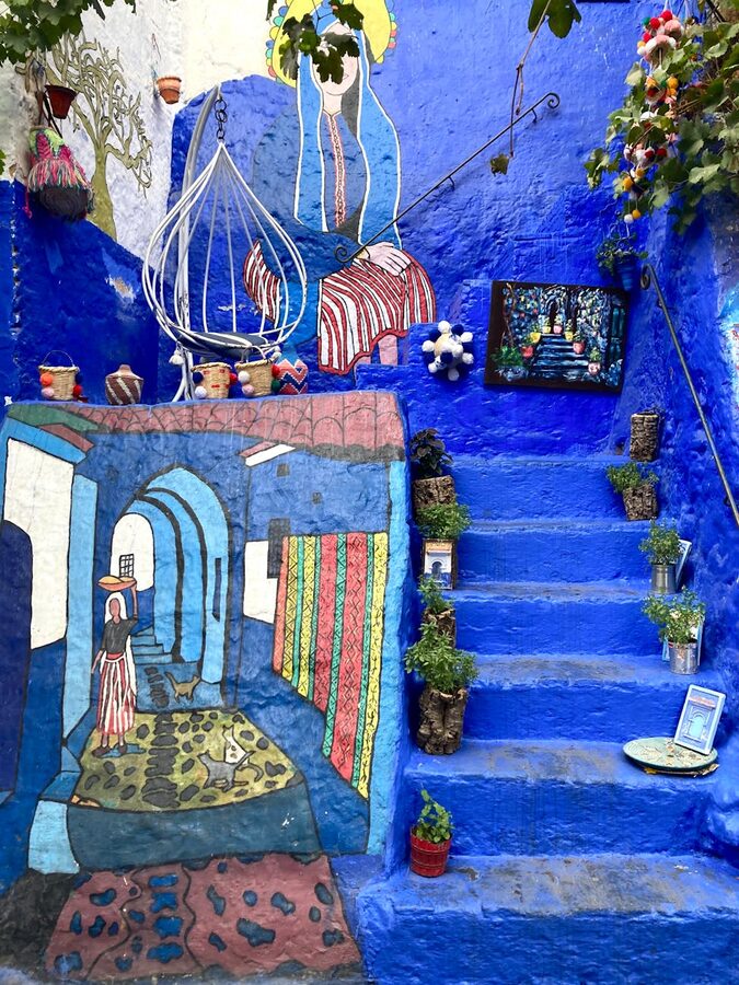 Blue-washed stairway in Chefchaouen