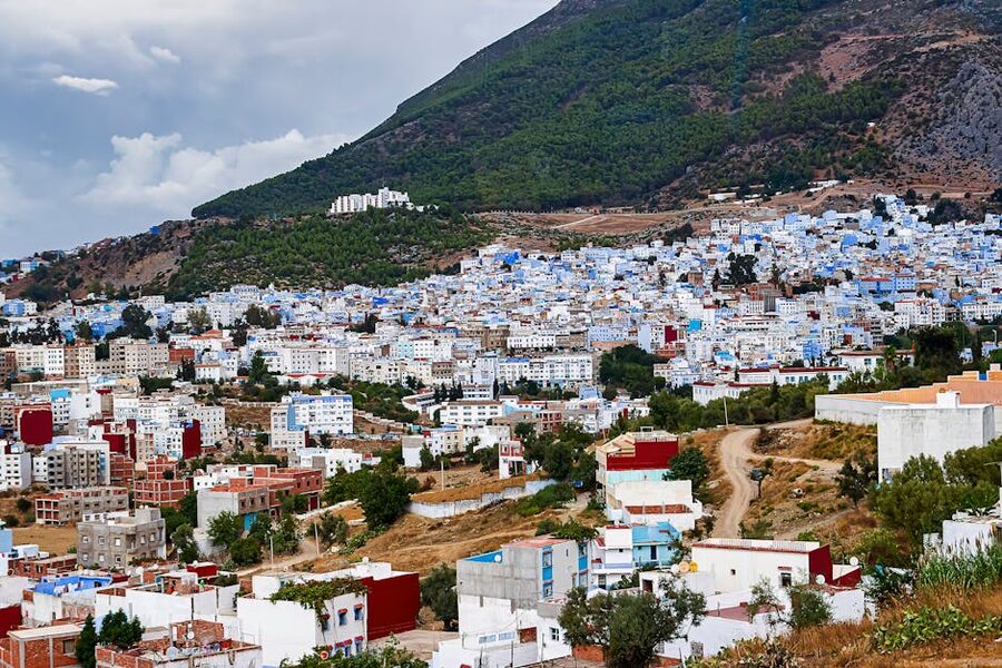 Chefchaouen panorama iconic blue