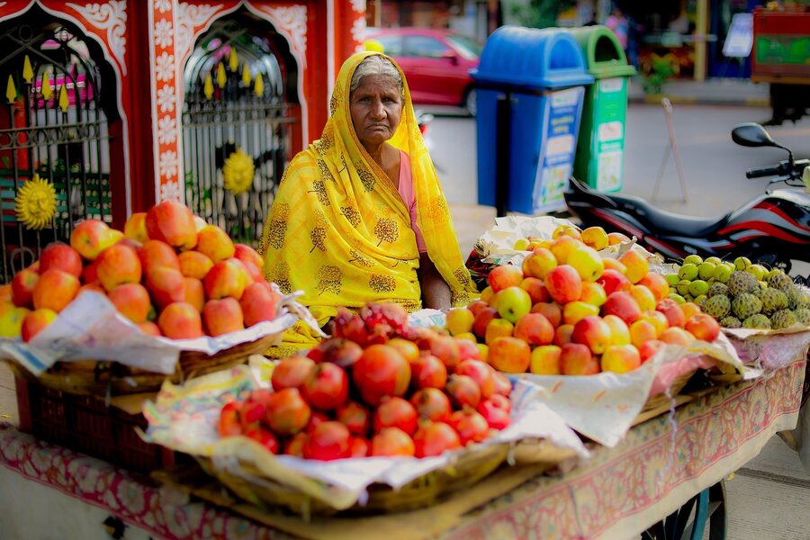 Arabic dates displayed at market stall