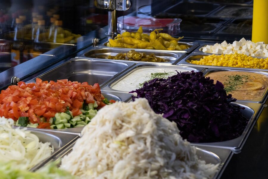 Dinner cruise buffet with variety of dishes