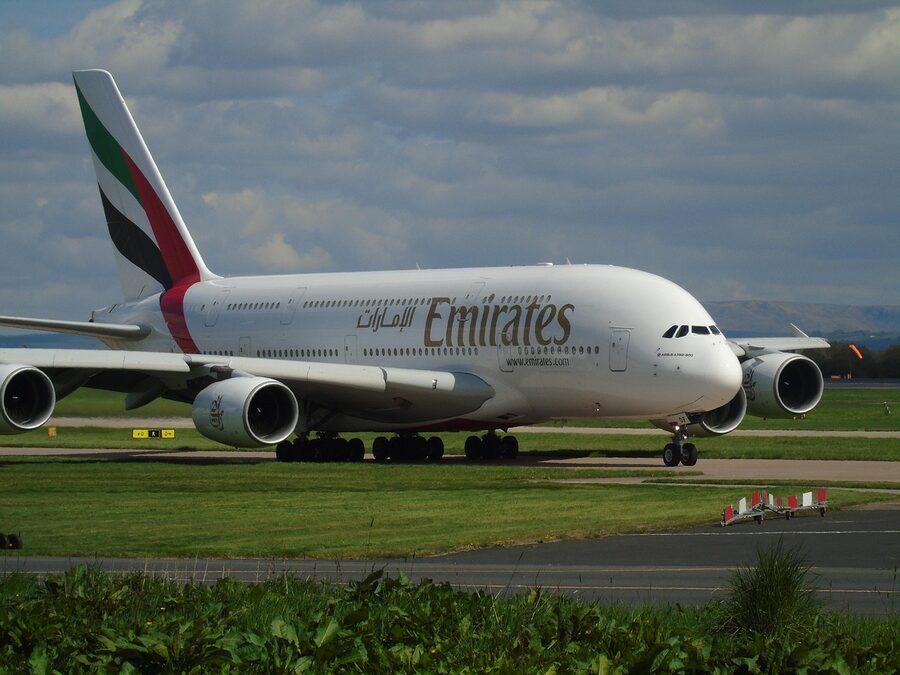 Emirates A380 at Dubai airport
