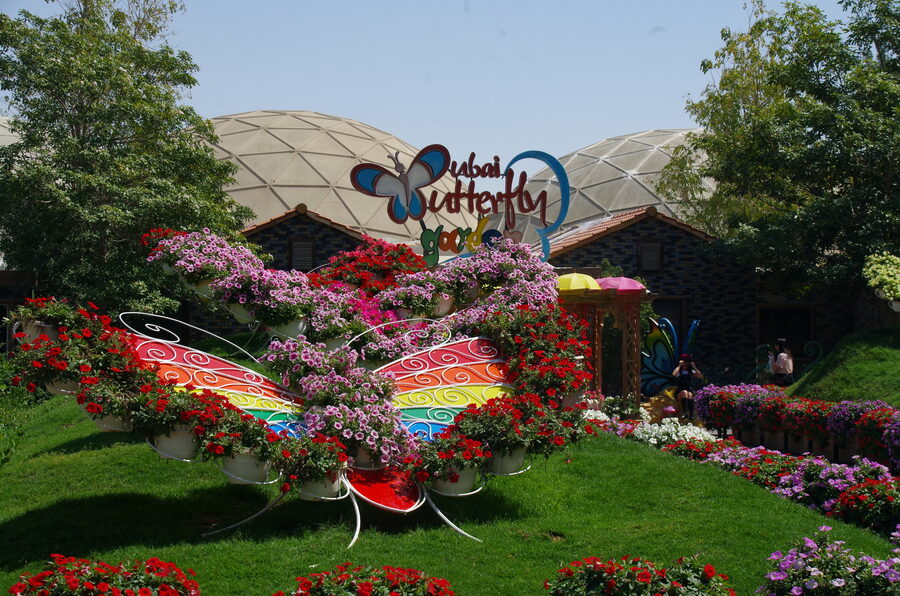 Dubai Butterfly Garden exterior dome structures