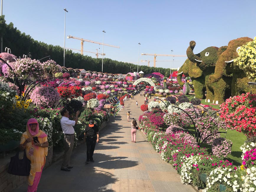 Elephant topiary walkway at Dubai Miracle Garden