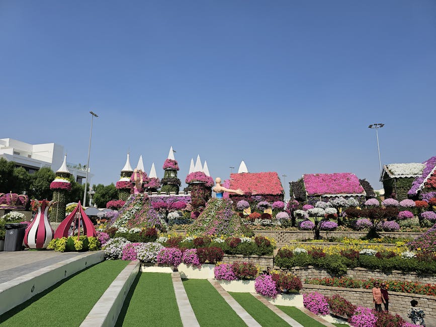 Intricate flower displays at Dubai Miracle Garden