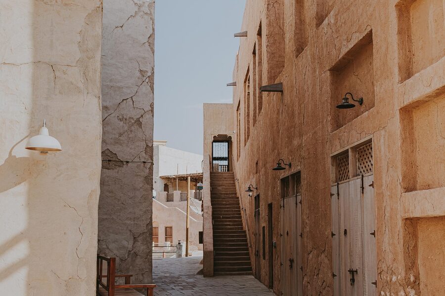 Dubai heritage museum in old Al Fahidi fort building