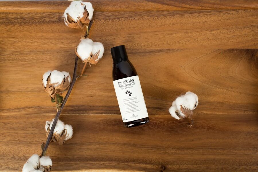 Argan oil bottle still life