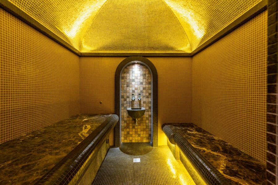 Mosaic bathhouse interior