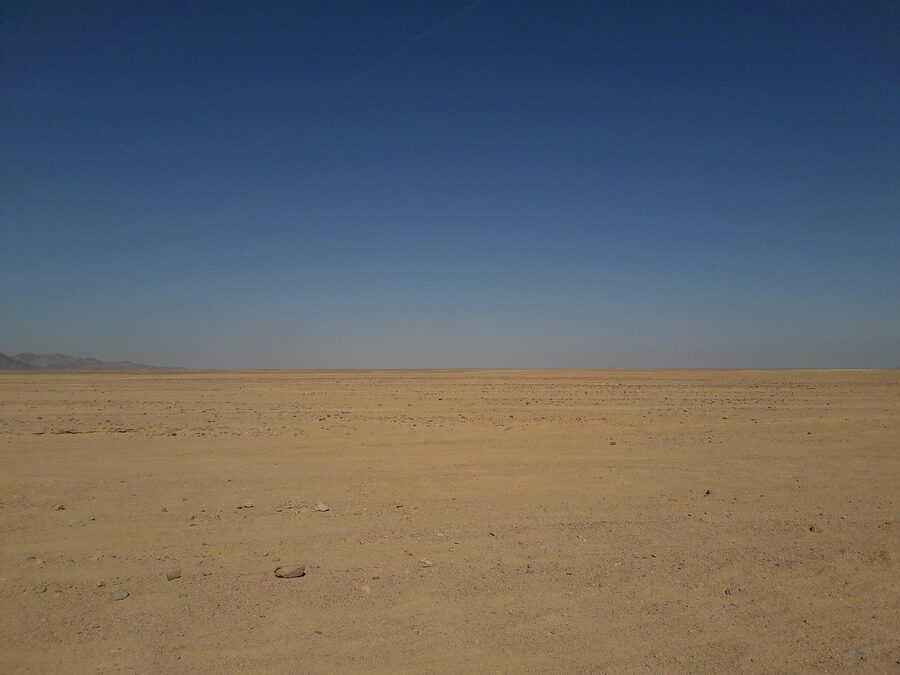 Dry Sahara stone desert in Egypt
