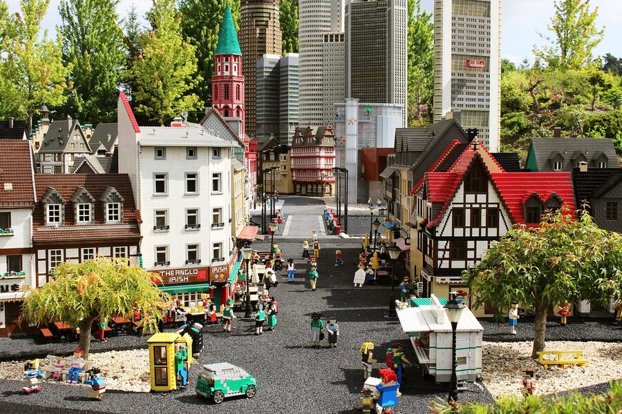 LEGOLAND theme park with Lego brick structures