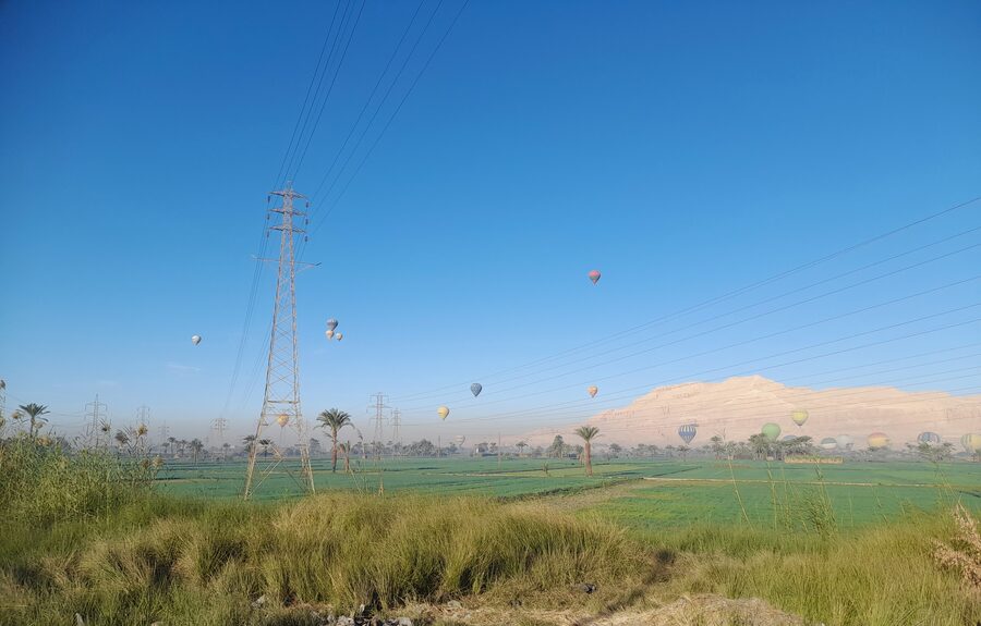 Hot air balloons over Luxor 2025