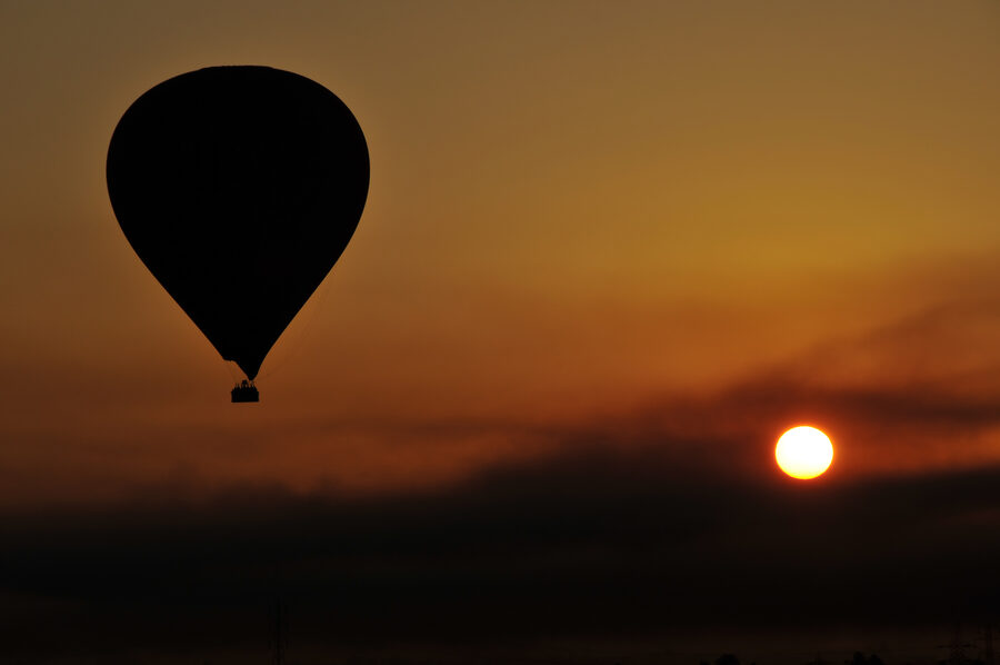 Early morning balloon flight over the West Bank in Luxor