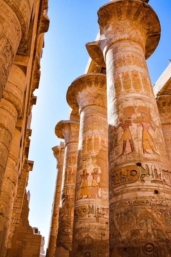 Hieroglyphs on Karnak columns