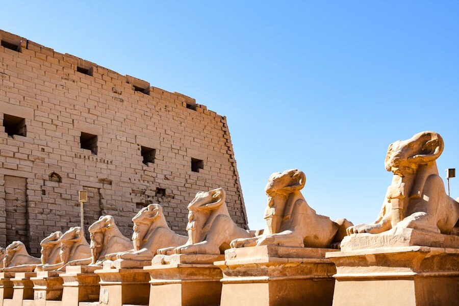 Karnak Temple ancient sphinx statues