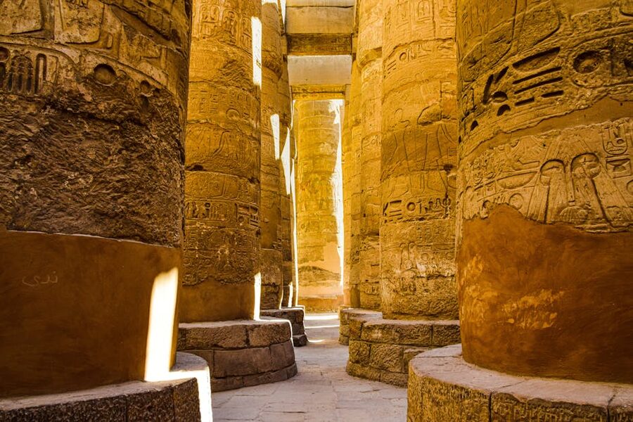Karnak Temple sunlit columns