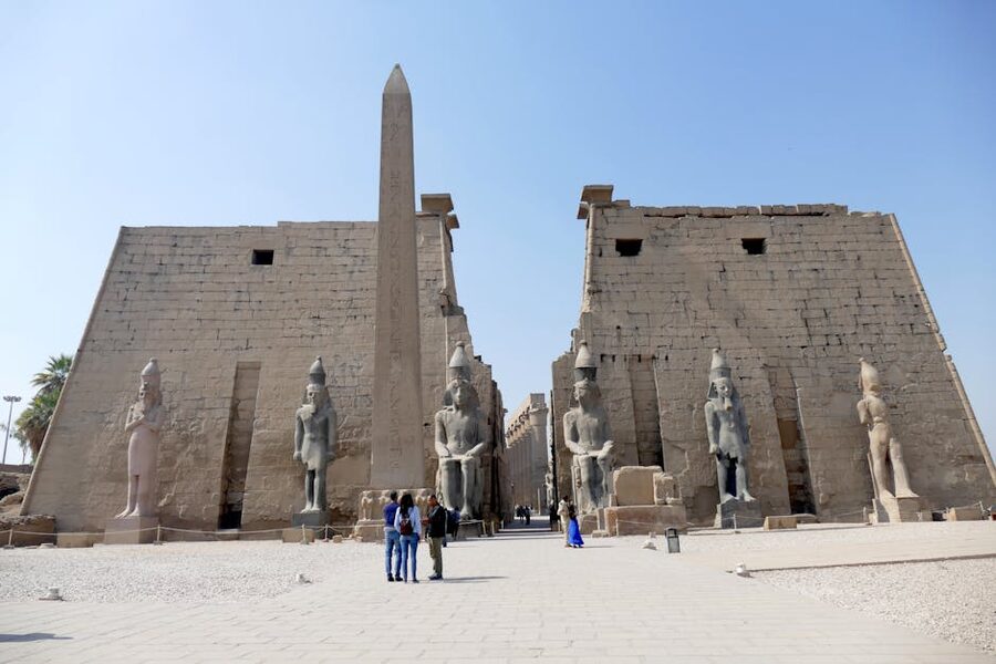 Luxor Temple entrance statues