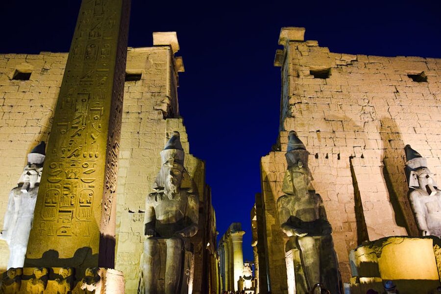 Luxor Temple night illuminated
