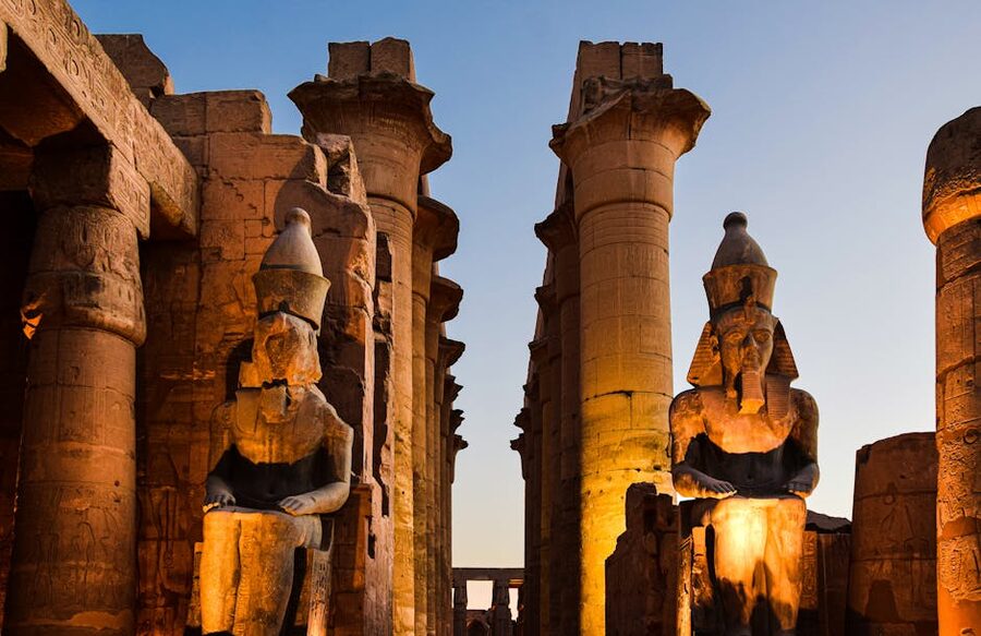 Luxor Temple sunset illuminated