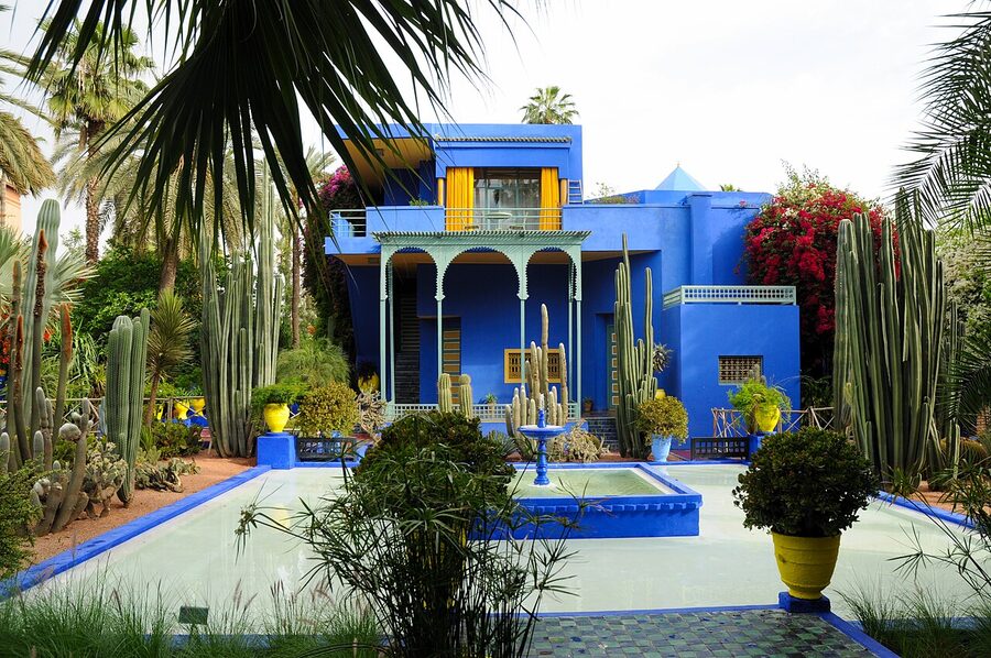 Majorelle Garden yellow pots