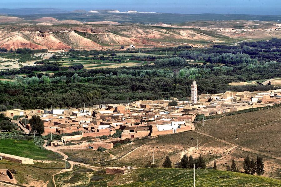 Traditional village aerial near Marrakech