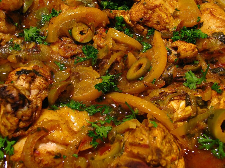 Chicken tagine detail preserved lemons
