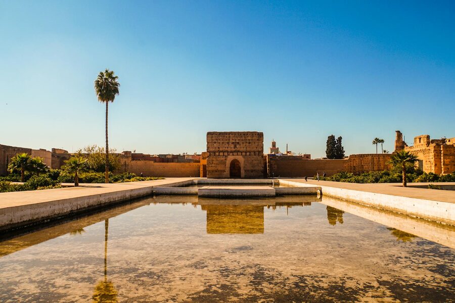 El Badi Palace with reflecting pool in Marrakech