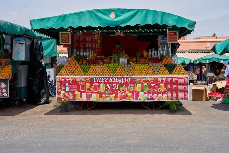 Marrakech fruit stand fresh juices