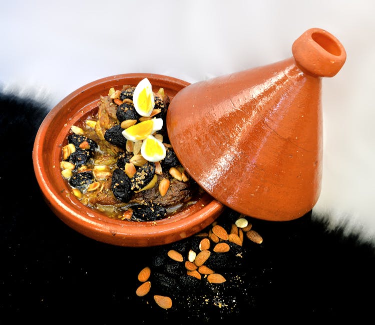 Moroccan lamb tagine almonds prunes