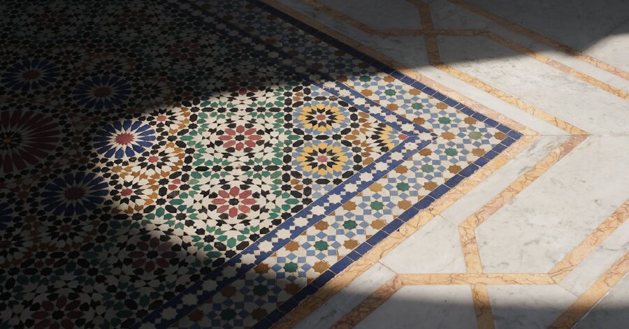 Moroccan mosaic tile flooring design