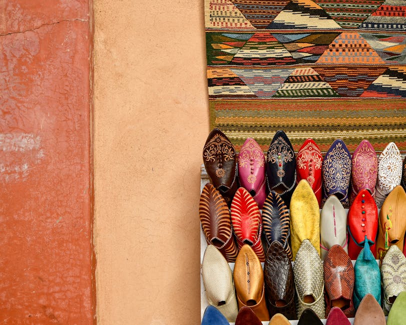 Moroccan slippers display Marrakesh