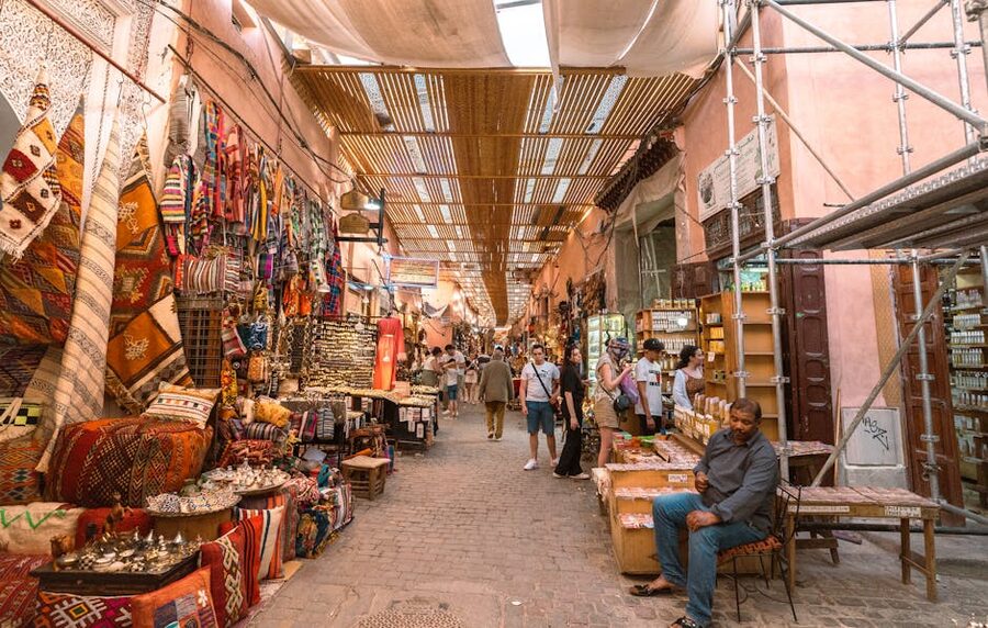 Marrakech souk colorful crafts traditional