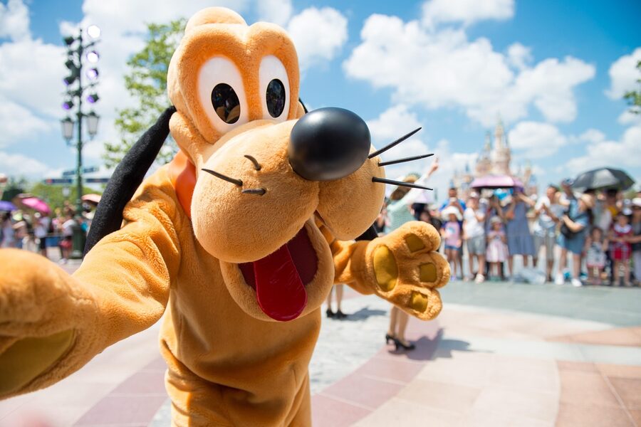 Theme park mascot character in costume