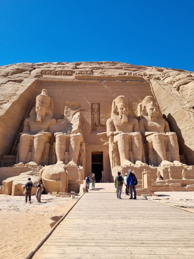 Abu Simbel Temples in the desert landscape