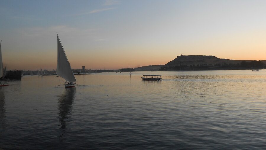 Aswan Nile at sunset