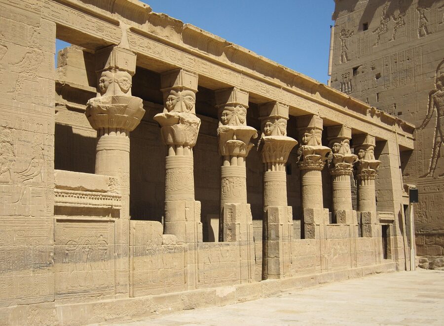 Philae temple columns at Aswan