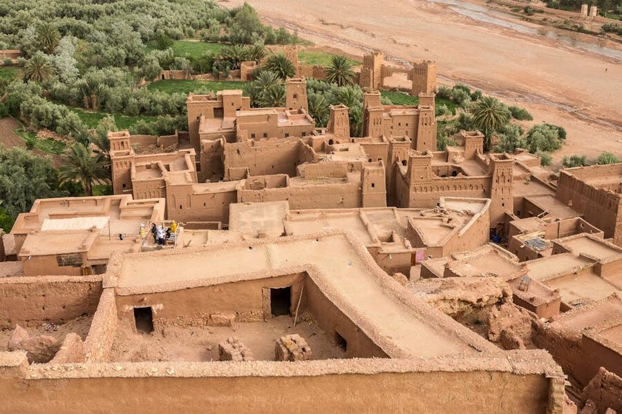 Ait Benhaddou palm groves view