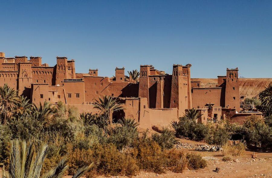 Old masonry buildings near Ouarzazate
