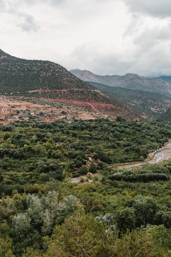 Ourika Valley Toubkal Mountain Range backdrop