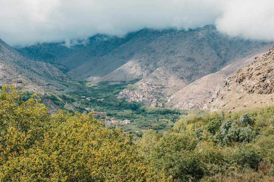 Aerial view of Toubkal Valley Morocco