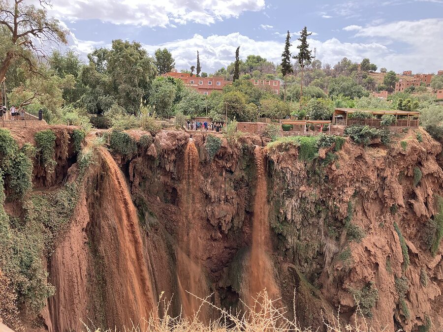 Ouzoud Waterfalls brown from heavy rains