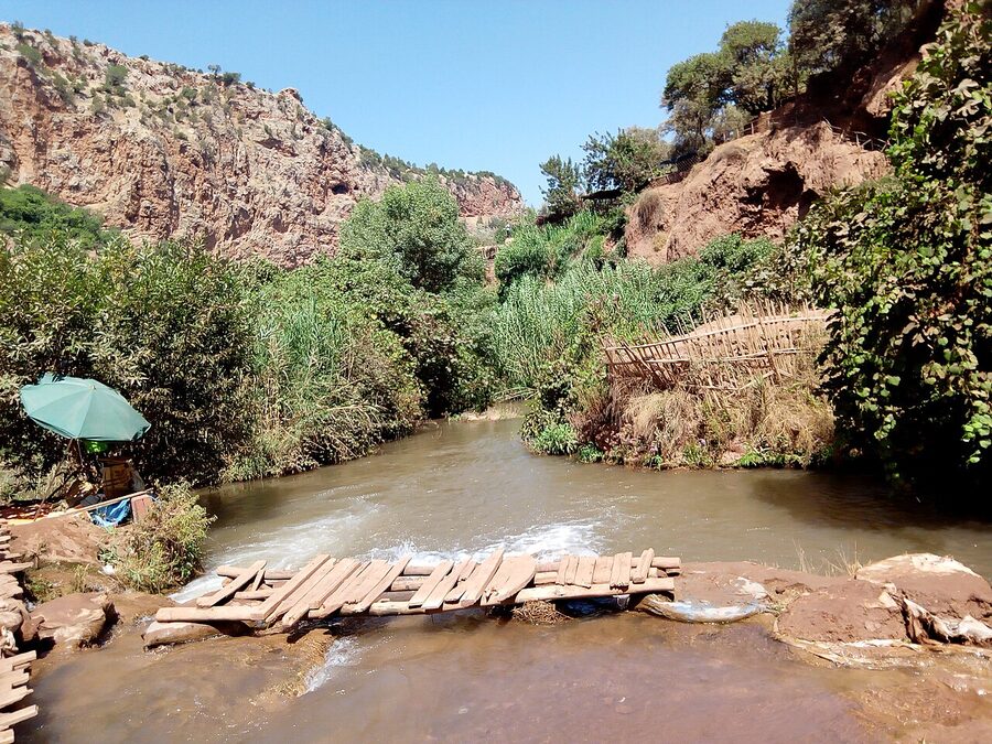 Ouzoud Waterfalls view from the middle descent