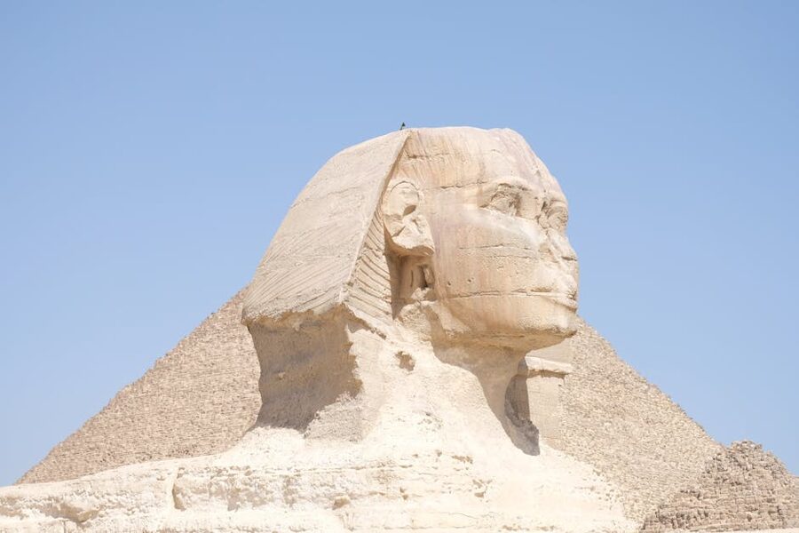 Iconic Great Sphinx and Pyramid