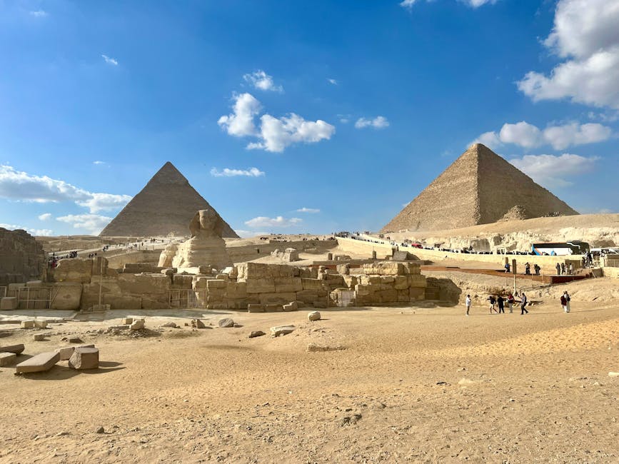 Giza Pyramids Sphinx panoramic